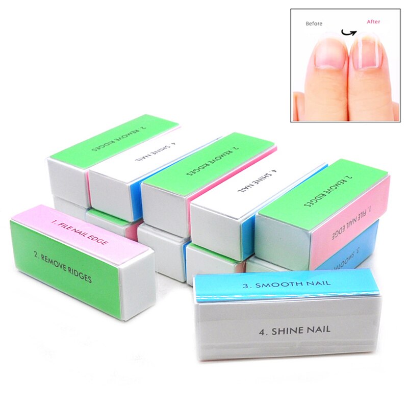 Nail File Titanium - 5 sztuk kolorowych bloków polerskich 4-drożny