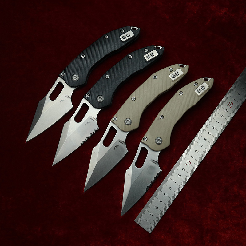 Edc Carry Clip - Nóż składany LEMIFSHE, ręcznie szyty, teksturowany