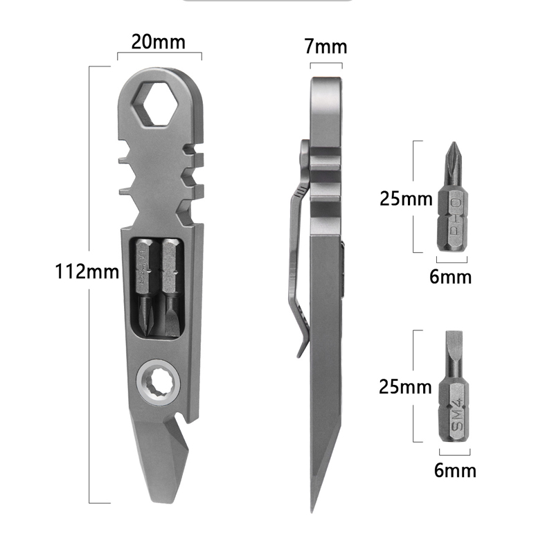Titanium Pry Bar - Wielofunkcyjny przenośny narzędzie EDC ze stopu
