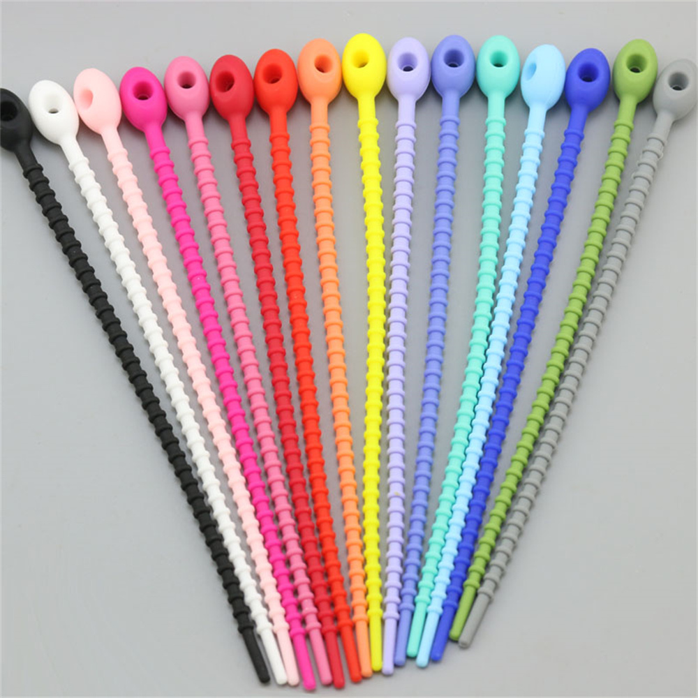 Gear Tie Reusable - 10 sztuk/partia Wielokolorowe silikonowe opaski wielokrotnego